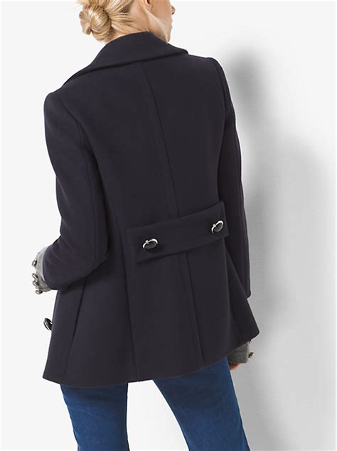 michael kors studded wool peacoat|wool melton peacoat Michael Kors.